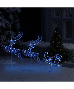 Decorazione di Natale Slitta Renne in Acrilico 260x21x87cm Blu