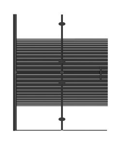 Pannello Doccia Pieghevole in ESG 100x140 cm Nero