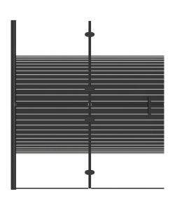 Pannello Doccia Pieghevole in ESG 120x140 cm Nero