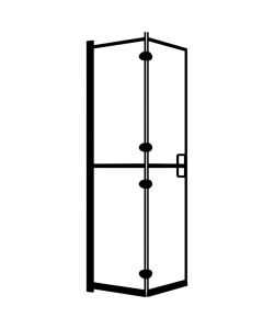 Pannello Doccia Pieghevole in ESG 80x140 cm Nero