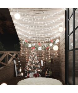 Filo di Luci Sferiche 20m 200 LED Bianco Freddo 8 Funzioni