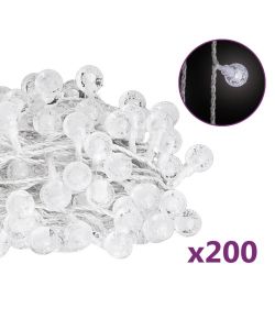 Filo di Luci Sferiche 20m 200 LED Bianco Freddo 8 Funzioni