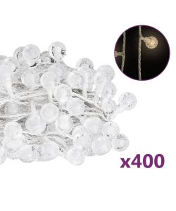 Filo di Luci Sferiche 40m 400 LED Bianco Caldo 8 Funzioni