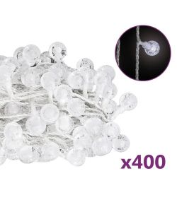 Filo di Luci Sferiche 40m 400 LED Bianco Freddo 8 Funzioni