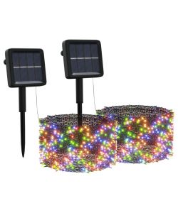 Luci Solari Fatate 2 pz 2x200 LED Colorate Interni Esterni