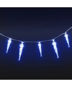 Luci Natale a Ghiacciolo 40 pz Blu con Telecomando in Acrilico