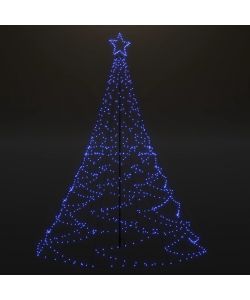 Albero di Natale con Palo in Metallo 500 LED Blu 3 m