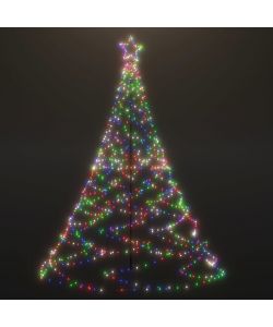 Albero di Natale con Palo in Metallo 500 LED Colorato 3 m
