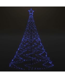 Albero di Natale con Palo in Metallo 1400 LED Blu 5 m