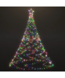 Albero di Natale con Palo in Metallo 1400 LED Multicolore 5 m