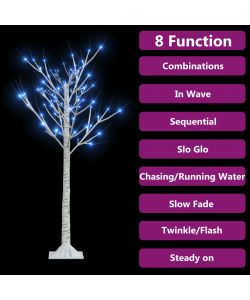 Albero Natale 120 LED 1,2 m Salice Blu Interno Esterno