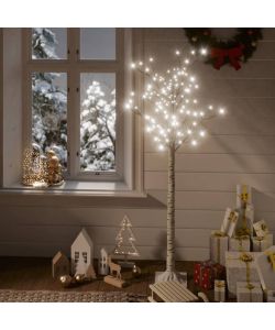 Albero Natale 140 LED 1,5m Salice Bianco Freddo Interno Esterno