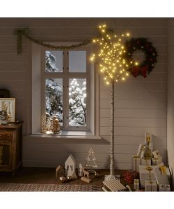 Albero Natale 200 LED 2,2 m Salice Bianco Caldo Interno Esterno