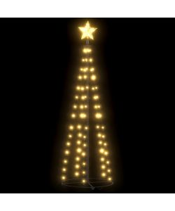 Albero di Natale a Cono con 84 LED Bianco Caldo 50x150 cm