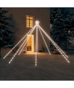 Luci Albero Natale Interni Esterni 576 LED Bianco Freddo 3,6 m