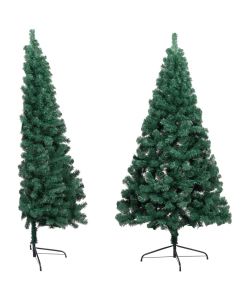 Set Albero Natale Artificiale a Met LED e Palline Verde 120cm