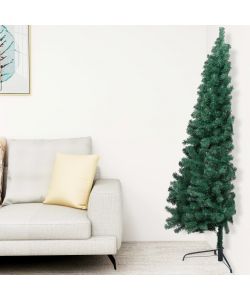 Set Albero Natale Artificiale a Met LED e Palline Verde 150cm