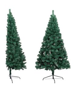 Set Albero Natale Artificiale a Met LED e Palline Verde 180cm