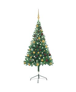 Set Albero Natale Artificiale con LED e Palline 150 cm 380 Rami