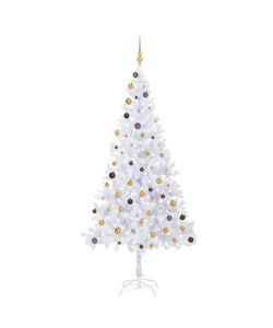 Set Albero Natale Artificiale con LED e Palline 210 cm 910 Rami