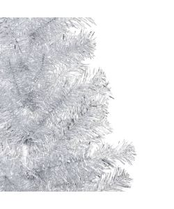 Set Albero Natale Artificiale LED e Palline Argento 150cm PET