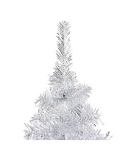 Set Albero Natale Artificiale LED e Palline Argento 180cm PET