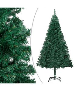 Set Albero Natale Artificiale con LED e Palline Verde 180cm PVC