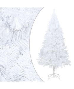 Set Albero Natale Artificiale LED e Palline Bianco 210 cm PVC