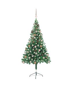 Set Albero Natale Artificiale con LED e Palline 150 cm 380 Rami