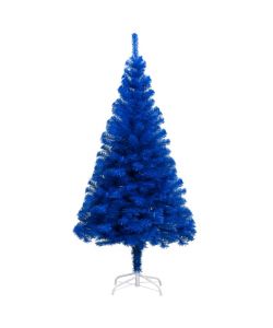 Set Albero Natale Artificiale con LED e Palline Blu 210 cm PVC