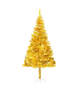 Set Albero Natale Artificiale con LED e Palline Oro 240 cm PET