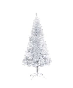 Set Albero Natale Artificiale LED e Palline Argento 150cm PET