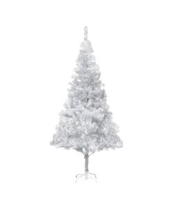 Set Albero Natale Artificiale LED e Palline Argento 180cm PET