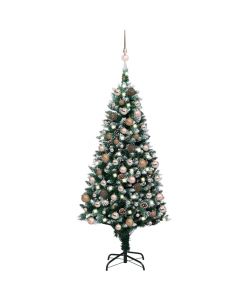 Set Albero Natale Artificiale con LED Palline e Pigne 150 cm