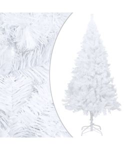 Set Albero Natale Artificiale con LED Palline Bianco 120cm PVC