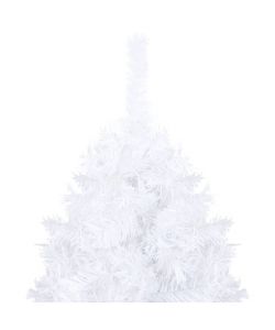 Set Albero Natale Artificiale con LED Palline Bianco 120cm PVC