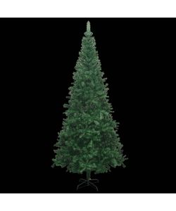 Set Albero Natale Artificiale con LED e Palline L 240 cm Verde