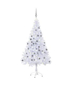 Set Albero Natale Artificiale con LED e Palline 150 cm 380 Rami