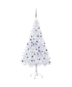 Set Albero Natale Artificiale con LED e Palline 180 cm 620 Rami