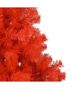 Set Albero Natale Artificiale con LED e Palline Rosso 150cm PVC