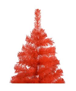 Set Albero Natale Artificiale con LED e Palline Rosso 150cm PVC