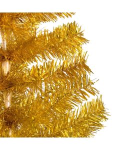 Set Albero Natale Artificiale con LED e Palline Oro 150cm PET