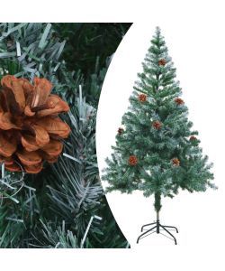 Set Albero Natale Satinato con LED Palline e Pigne 150 cm