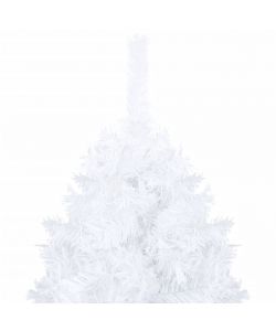 Set Albero Natale Artificiale con LED Palline Bianco 120cm PVC