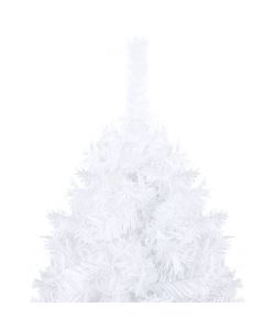 Set Albero Natale Artificiale LED e Palline Bianco 180cm PVC