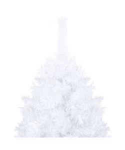 Set Albero Natale Artificiale LED e Palline Bianco 210 cm PVC