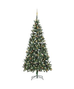 Set Albero Natale Artificiale con LED e Palline 210 cm