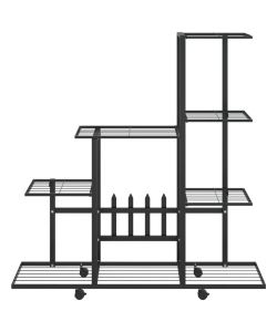 Portapiante con Ruote 94,5x25x92,5 cm Nero in Metallo