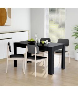 Tavolo da Pranzo Nero 140x74,5x76 cm in Truciolato