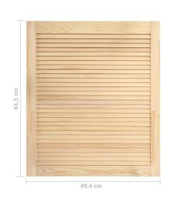 Ante a Lamelle 4 pz in Legno Massello di Pino 61,5x49,4 cm